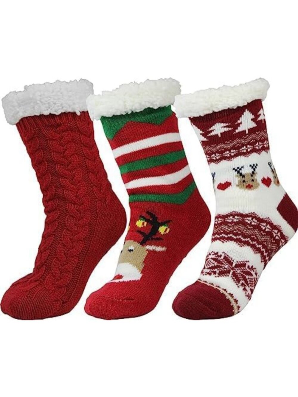 Cozy Winter Thick Fuzzy Slipper Socks with Grippers for Women - Warm & Soft